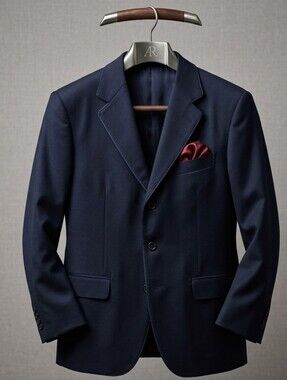 ZAGATO 100% Wool Blazer Sport Coat Men’s 44 Navy Blue